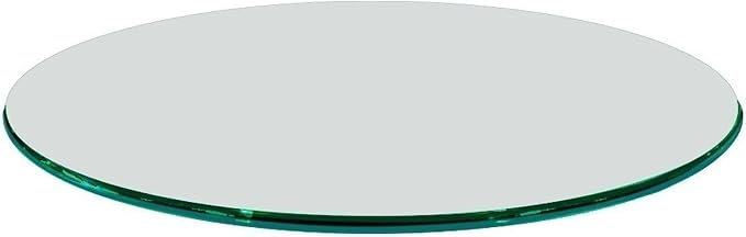 20 Inch Round Tempered Ogee Polished Edge Glass Table Top 1/2” Thick Round Glass Table Top Heavy Duty, Dining, Coffee, and Office Tables by Fab Glass and Mirror