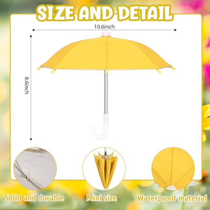 Summer Goose Outfits 23 Inch Porch Goose Raincoat Outfit Lawn Goose Rainy Clothes with Umbrella Hat for Geese Statue Summer Spring Garden Patio Yard Outdoor Decor (Yellow)