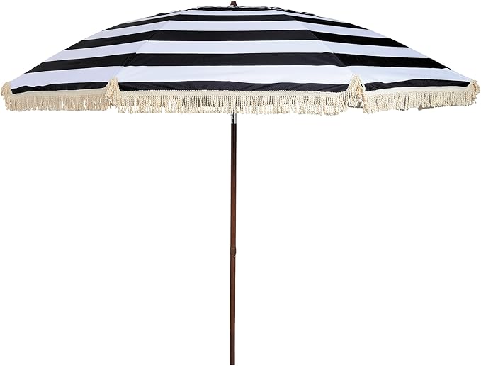 Hula Thatched Tiki Umbrella Tropical Palapa Raffia Tiki Hut Hawaiian Patio Umbrella with Fringe Boho Parasol 6' 8' & 9' Options