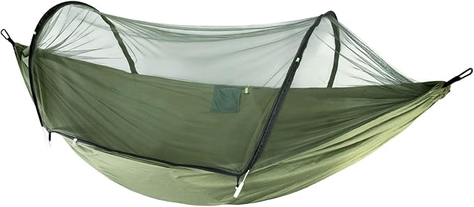 Camping Hammock with Net, Travel Portable Lightweight Hammock with Tree Straps and Carabiners, Pop Up Parachute Nylon Hammock, for Beach Patio Hiking (Color : SmallD, Size : 270x140cm)