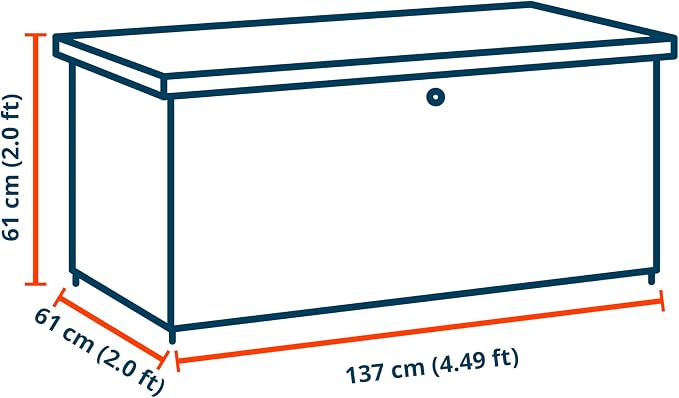 GFP PRIMEYARD 53.9×24.0×24.0 in. Deck Box Outdoor Storage Box 135 Gallon – Anthracite