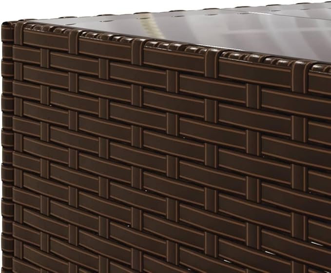 Patio Furniture Sets,Outdoor loveseat,Patio Conversation Sets,11 Piece Patio Lounge Set with Cushions Brown Poly RattanSuitable for Patio, Garden, Gazebo Low