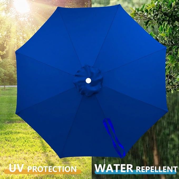 Patio Cantilever Umbrella Replacement Canopy Round 8ft/10ft 8Ribs,Replacement Parasol Canopy Cover with Fade Resistant for Market Table Backyard Garden