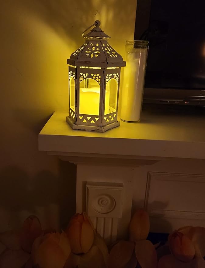 Outdoor Indoor Flameless Pillar Candles, 4 Pack Plastic Resin Battery Operated Electric LED Candle Sets with Cycling 24 Hours Timer Function for Home Party Wedding Decoration, 3"x3"