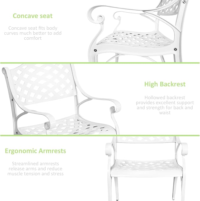 5 Piece Patio Dining Set, All-Weather Metal Outdoor Table and Chairs Set of 4, Cast Aluminum Patio Furniture Set for Patio, Garden, Backyard, Balcony