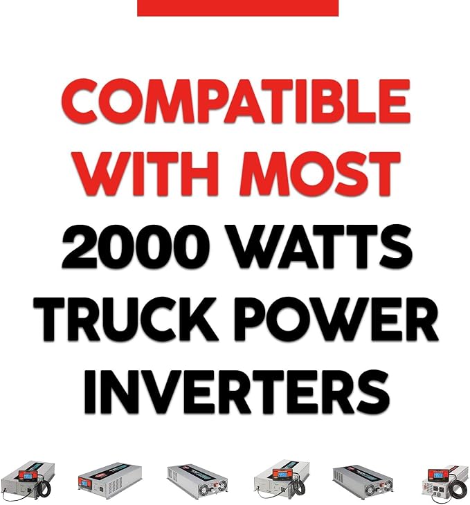Tundra Heavy Duty Installation Kit for Truck Power Inverters M2000/ S1800/ M3024/ S3024 (24V) | Highest Safety Rating Cables with Short-Circuit & Overload Protection (8ft) (CM2008)