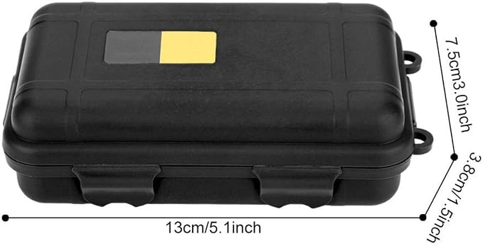 Cyrank Waterproof Storage Box,Shockproof Storage Container Outdoor Storage Box for Camping, Boating, Outdoor Survival 3 Colors 2 Sizes(Small-Black)