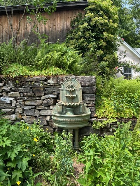 Solid Rock Stoneworks Concrete 3 Column Wall Fountain - 59" Tall - Verde