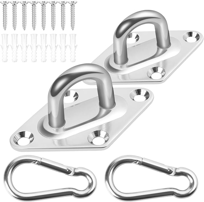 Heavy Duty Hammock Hanging kit - 1700 lb Capacity Swing Hooks, Ceiling Hooks for Wall/Ceiling Mount, Indoor & Outdoor - Stainless Steel (Large)