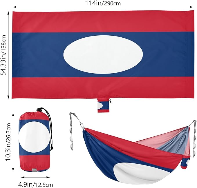 National Flag of Kazakhstan Hammocks with Portabl Carry Bag Backyard Hammock for Indoor Outdoor Patio