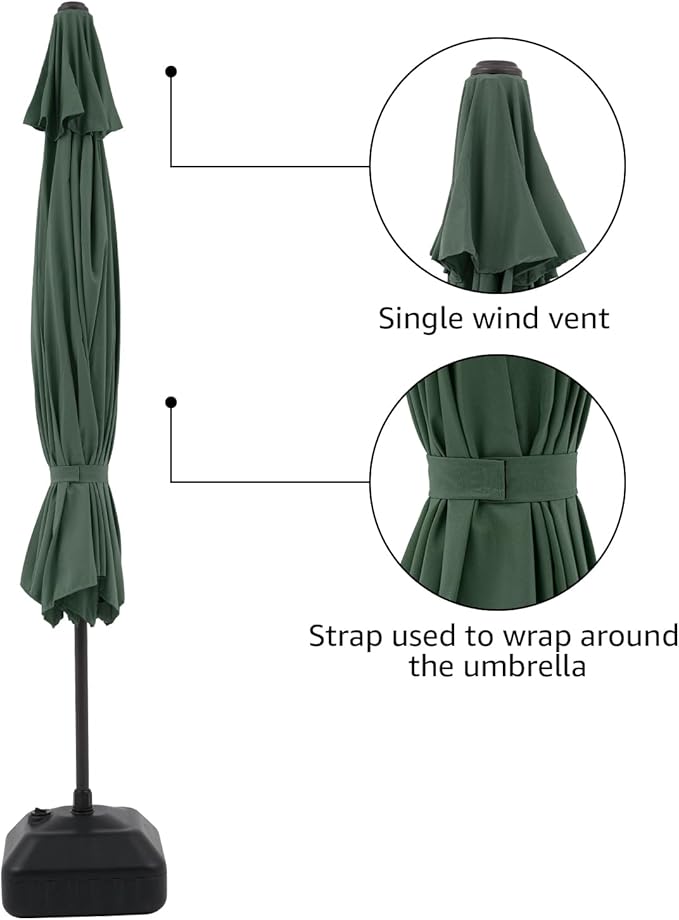 COBANA Patio Umbrella with Base Included, Outdoor Market Table Umbrella with Umbrella Stand Weights
