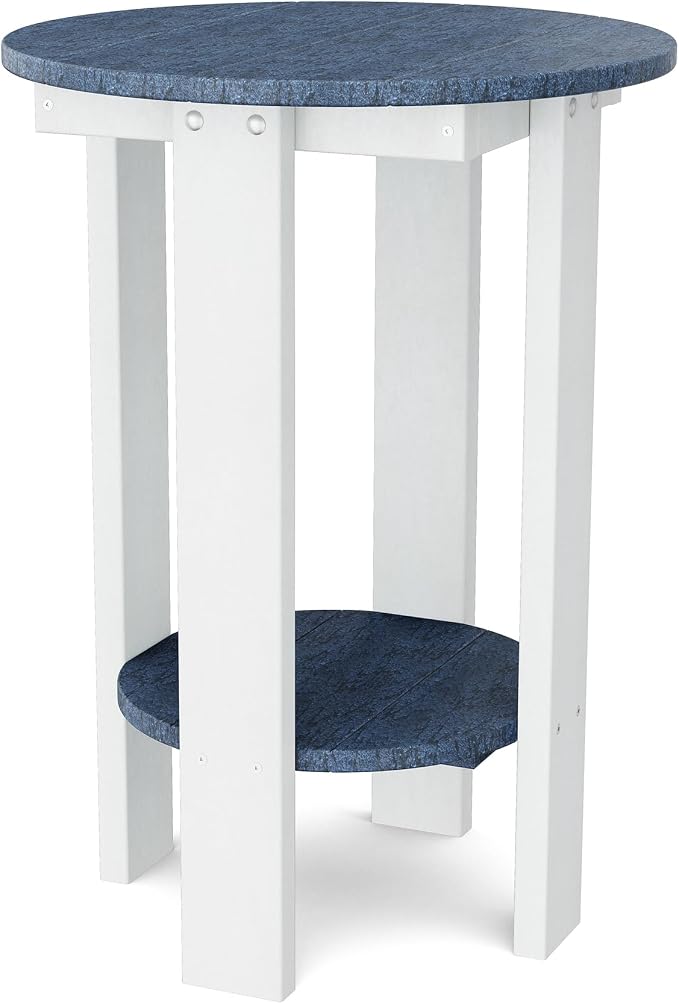 Wildridge Heritage Balcony Table, Patriot Blue and White - Outdoor Weather Resistant Recycled Plastic Furniture for Patio