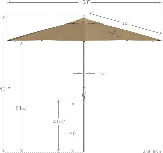 California Umbrella 9' Rd Aluminum Patio Umbrella