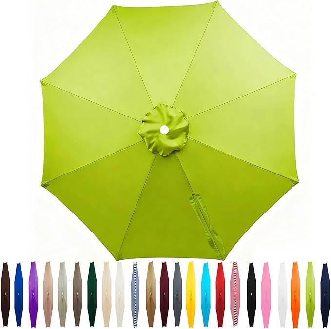 Outdoor Patio Umbrella Replacement Canopy 7.5ft/9ft/10ft/11ft 6/8 Ribs, Cantilever Offset Patio Umbrella Fabric Cover Resistant Waterproof Shade for Table Pool