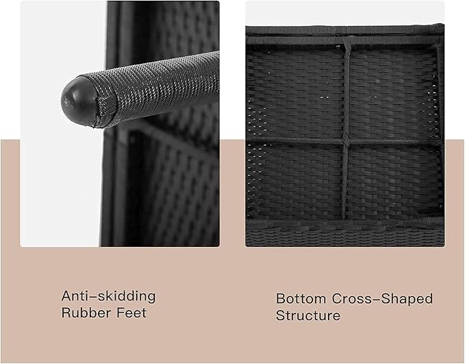 FDW Outdoor Indoor Use Rattan Chairs Wicker Conversation Sets for Backyard Lawn Porch Garden Balcony,Black