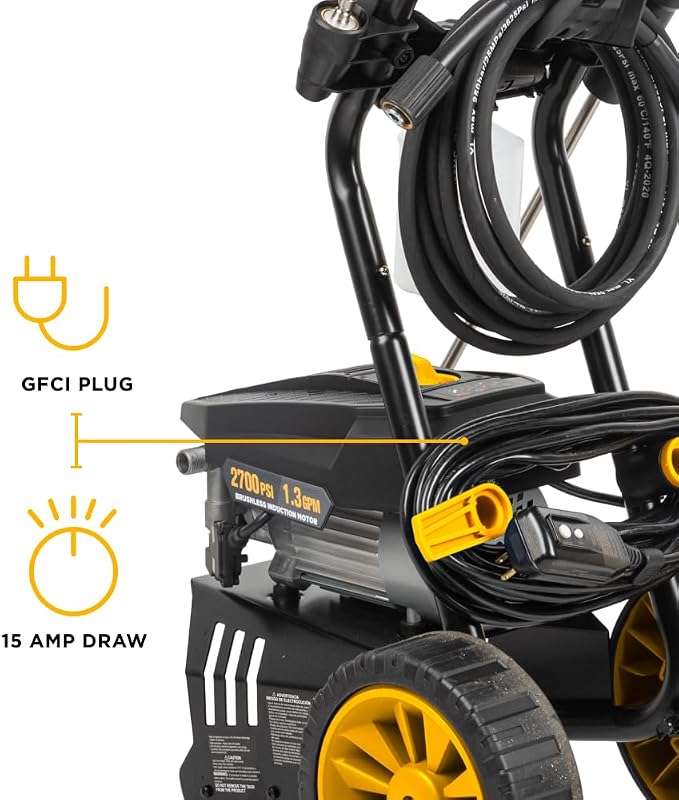 BE Power Equipment 2700 PSI 1.3 GPM Cold Water Corded Electric Pressure Washer