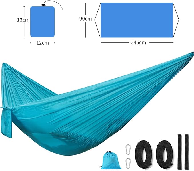 Hammock 245x90 Cm Portable Hammock for Camp Lightweight for Outdoor Camping Hiking Backpacking Travel Beach Hamock Outside(C)