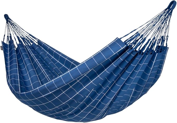 LA SIESTA Brisa Classic Hammock, Handmade, Weather-Resistant, Tear-Resistant Hammock for Indoor & Outdoor Relaxation, Size-Double - Marine