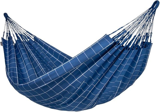 LA SIESTA Brisa Double Outdoor Hammock — Colombian-Made Polypropylene, UV & Weather Resistant, for Backyard & Patio - Marine