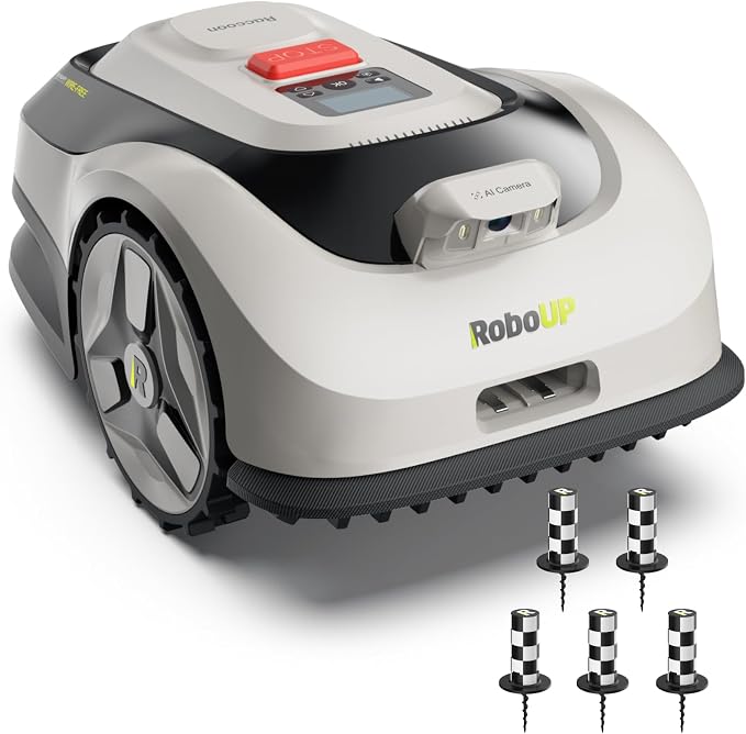 Raccoon 2 SE Robot Mower with Ground Stake, Auto Mapping Robotic Lawnmower for 0.15 Acre with APP Control, Vision Navigation with AI Obstacle Avoidance, Ideal Robot Mower for Small Lawns