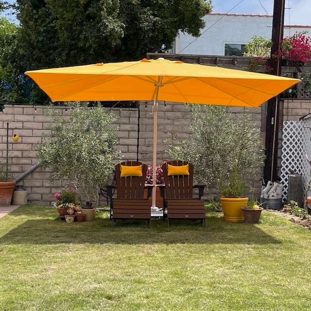 PURPLE LEAF 9' × 11.5' Patio Umbrella White Cantilever Umbrella Aluminum Square Outdoor Offset Umbrella Hanging Windproof with 360° Rotation for Garden Deck Pool, Yellow