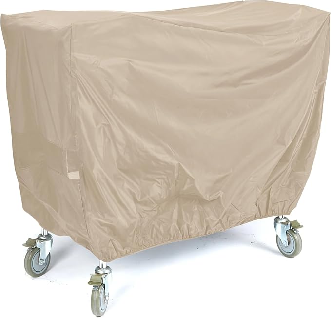 Covermates Classic Outdoor Serving Cart Cover – Lightweight All-Weather Patio Furniture Protector with Mesh Vent, Water-Resistant Vinyl, Elastic Hem & Durable Straps, 50W x 30D x 34H, Classic Tan