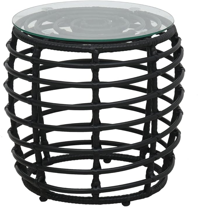 Bistro Set,Patio Lounge Set,Outdoor Furniture,Outdoor Furniture Sets,Patio Conversation Sets,for Garden,Deck,Backyard,3 Piece Poly Rattan Black