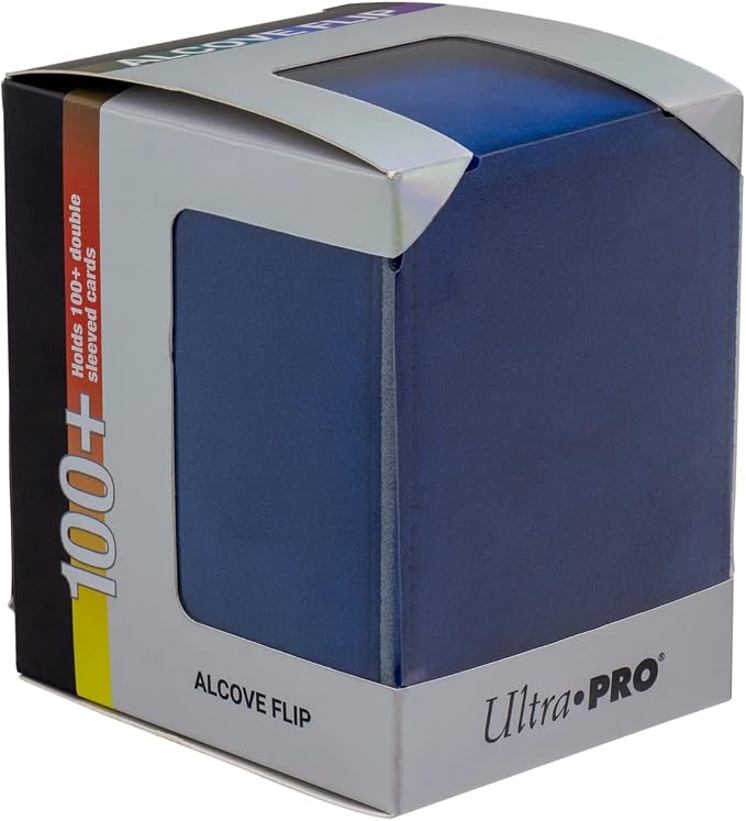 Ultra Pro - Vivid Alcove Flip Deck Box (Blue) - Protect and Store up to 100 Double Sleeves Standard Size Cards, Perfect for Sports Cards, Gaming Cards & Collectible Trading Cards