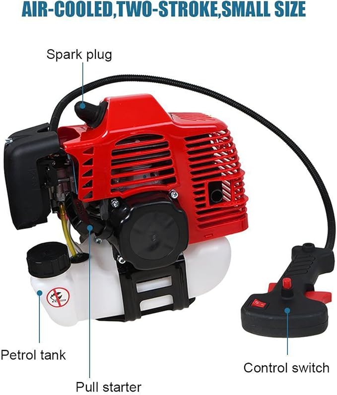Gas Powered String Trimmer 52cc 6 in 1 Multi Functional Garden Trimming Tools, Weed Eater Gas Powered Hedge Trimmer Lawn Edger, Long Reach Pole Saw for Tree Trimming Branch Brush Cutter