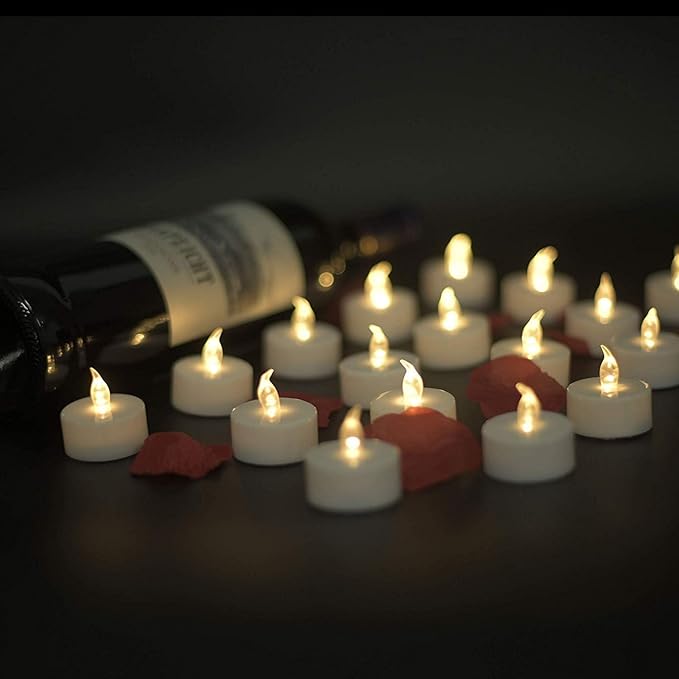 Nancia Tea Lights, 200PACK Flameless LED Tea Lights Candles, Flickering Warm White, 200 Hours Battery-Powered Tea Light, Ideal Party, Wedding, Birthday, Gifts Home Decoration