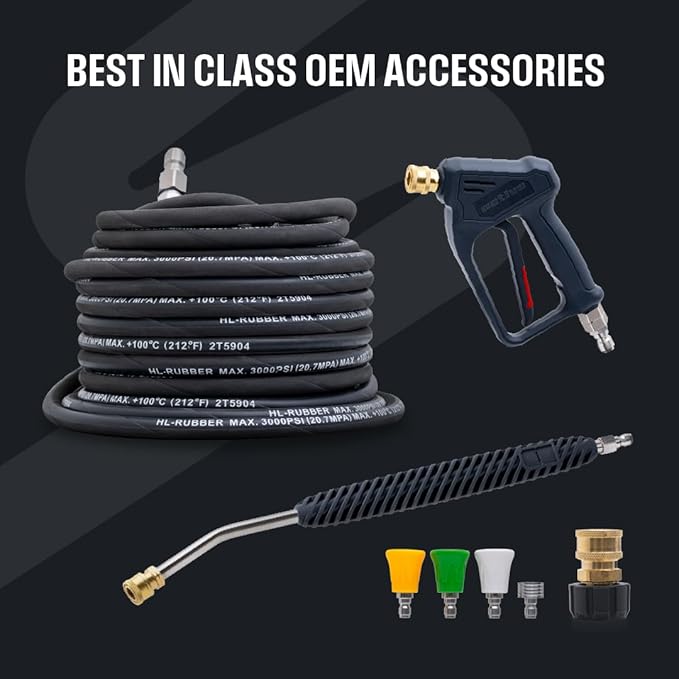 Active 2.0 Electric Pressure Washer (Full Kit) – 2.0 GPM high Pressure Washer for DIY at Home car wash, Detailing and Other Cleaning transformations with 1800 Peak PSI