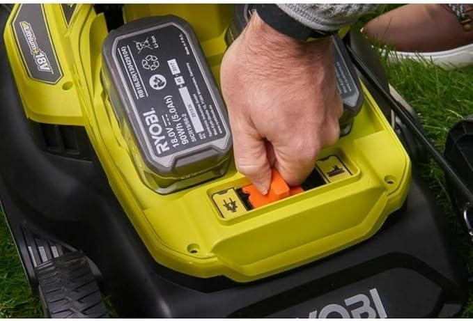 RYOBI 36V LithiumPlus Hybrid Lawnmower cuts 37cm - 2 x 5.0 Ah Batteries - 1 x RY18LMH37A-250 Quick Charger
