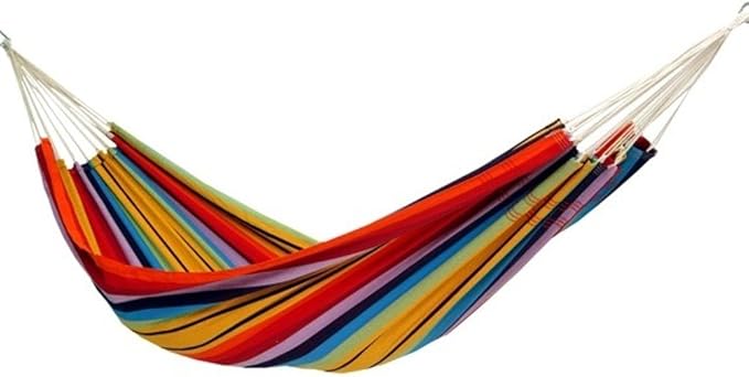 BYER OF MAINE Barbados Hammock, Authentic Brazilian, Rainbow, Recycled Cotton/Polyester Blend, 134" L x 58" W, Holds up to 330lbs