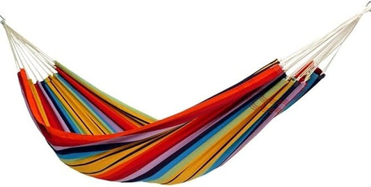 BYER OF MAINE Barbados Hammock, Authentic Brazilian, Rainbow, Recycled Cotton/Polyester Blend, 134" L x 58" W, Holds up to 330lbs