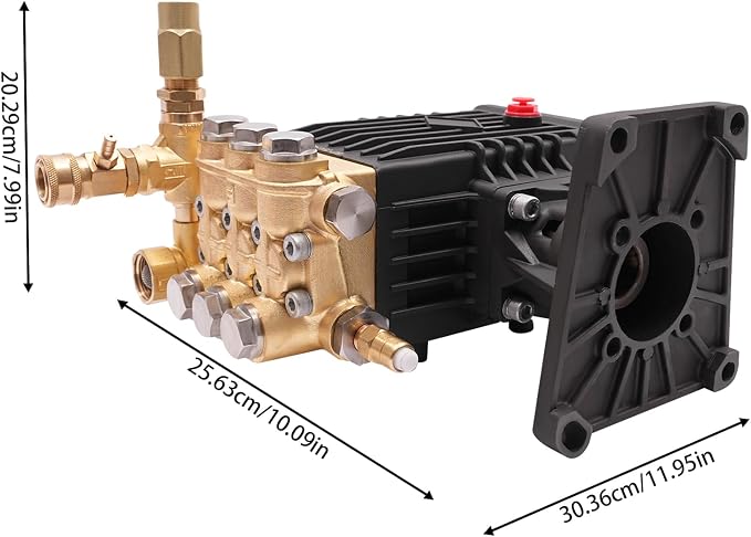 4000 PSI Pressure Washer Pump Direct Drive, 4 GPM High Pressure Replacement Power Washer Water Pump Gas Powered Washer with 1" Hollow Shaft Brass Head for Horizontal Shaft Gas Engine Honda GX390
