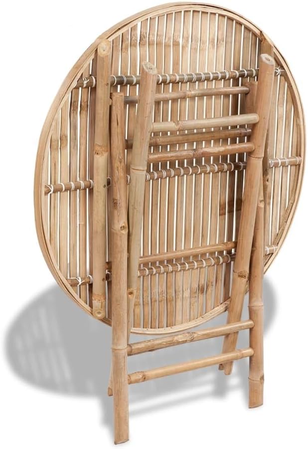 5 Piece Folding Patio Dining Set, Patio Conversation Set Porch Furniture Set Sectional Sofa Front Porch Furniture for Garden Poolside Piazza Exhibition Bamboo