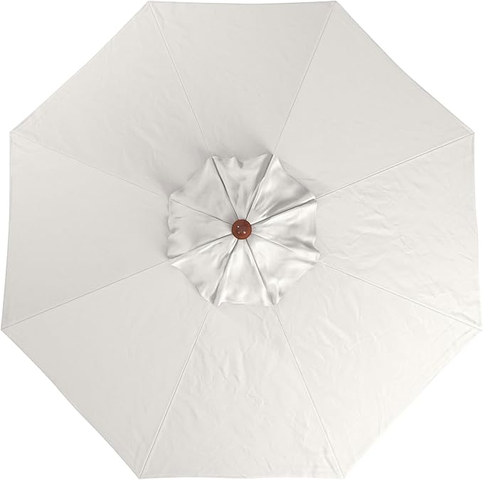 California Umbrella 9' Premium Commercial Hardwood Patio Umbrella, Manual Lift With Pacifica Natural Fabric