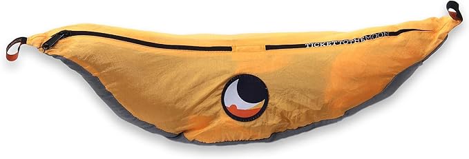 NOVICA Grey with Orange Trim Parachute Portable 2 Person XL Camping Hammock with Hanging Straps, 'Morning Dreams' (Double)
