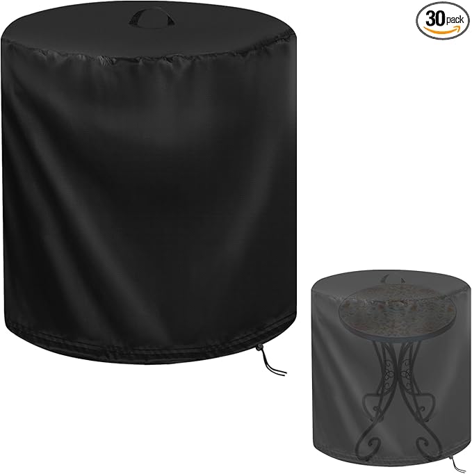 Patio Table Cover for Frstem 14" Patio Table, Waterproof Outdoor Side Table Small Porch Table Cover Round End Table Cover- 14"D x 22"H, Black