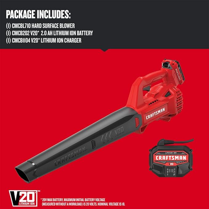 Craftsman V20 Cordless Hedge Trimmer (CMCHT810C1) and CRAFTSMAN 20V MAX Cordless Leaf Blower Kit (CMCBL710D1) Bundle