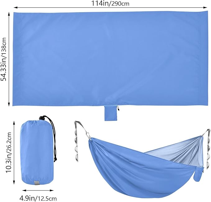 Blue Solid Color 330lb Capacity Hammocks with Portabl Carry Bag Fabric Hammock for Patio Backyard Lounge Base hamacas para Patio
