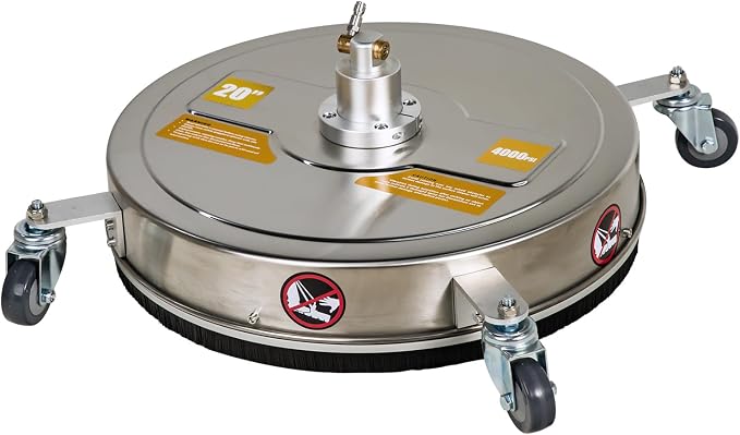 SCITOO 20" Pressure Washer Surface Cleaner 4200 PSI with 4 Wheels,1/4" Quick Connector and Washer Accessories for Concrete, Patio, Sidewalk, Deck and Driveways