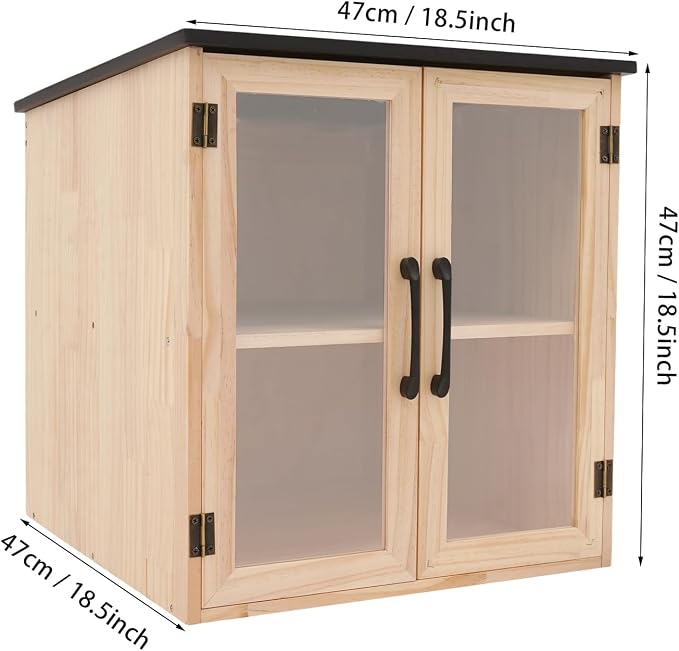 Little Outdoor Library Box, 2-Tier Waterproof Free Library Wooden Cabinet, 16x14x23 Inch Small Storage Box for DIY, Neighbourhoods, Communities and Kids to Share Books, Magazines, Artworks
