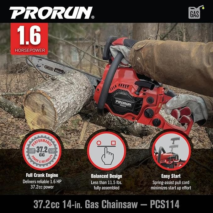 PRORUN 37.2cc 14-in. Gas-Powered 2-Cycle Chainsaw