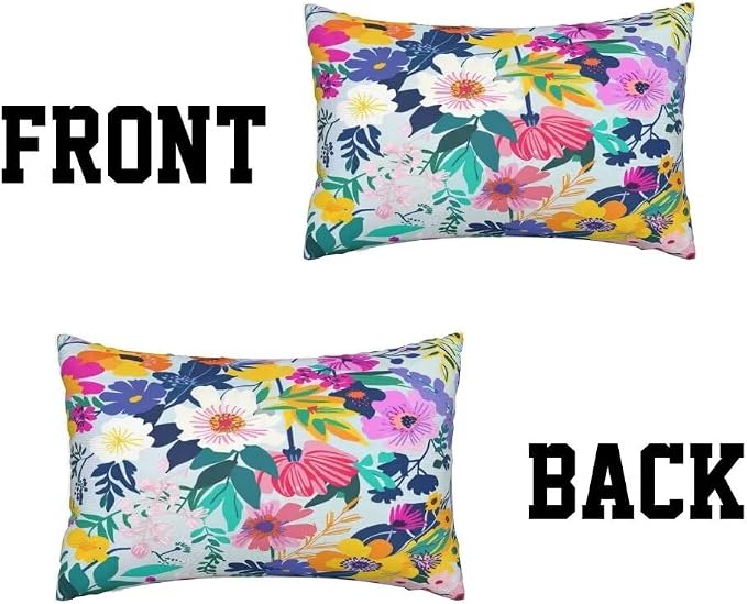 Outdoor Pillows Waterproof Set of 2 Outdoor Pillow Covers 16x24 Inch, Color Throw Pillows Flower Pillow Covers, Summer Garden Decorative Pillows Outdoor Pillows for Patio Furniture Home Decor -hs254
