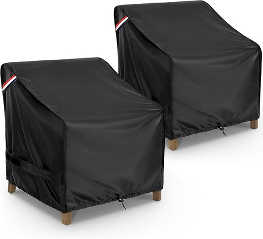 KylinLucky Outdoor Chair Covers Waterproof UV Resistant Universal Fit 26x27x34 inches Heavy Duty Oxford Fabric for Patio Furniture Chairs, Rocking Chairs, Black