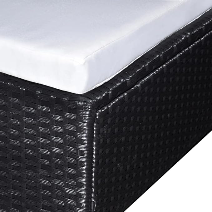 Patio Lounge Set with Cushions,Outdoor Patio Furniture,Conversation Furniture,Patio Furniture Sets,for Terrace,Garden,Backyard,6 Piece Black Poly Rattan