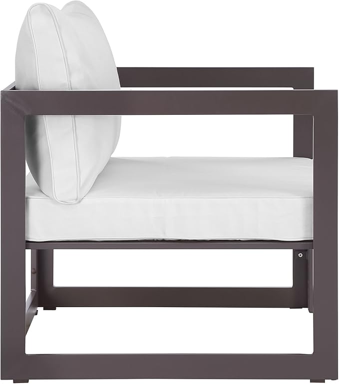 Modway EEI-1517 Fortuna Aluminum Outdoor Patio Armchair in Brown White