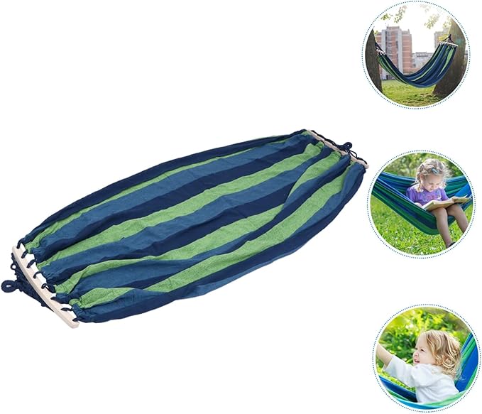 Kisangel Garden Widened Canvas Hammock Portable Thickened Swing for Camping Outdoor and Relaxation for Adults and Boys and Girls