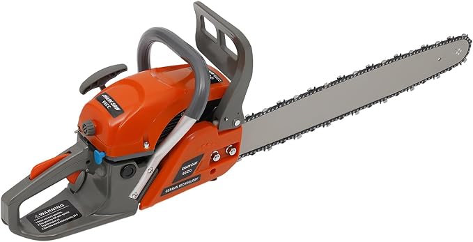 22-Inch Gas Chainsaw, 60CC 2800W 2-Stroke Gasoline Powered Chain Saw 10000RPM High Speed Handheld Cordless Petrol Chain Saw with 18.6OZ Fuel Tank, Single Cylinder Air-Cooled Chainsaw for Wood Cutting